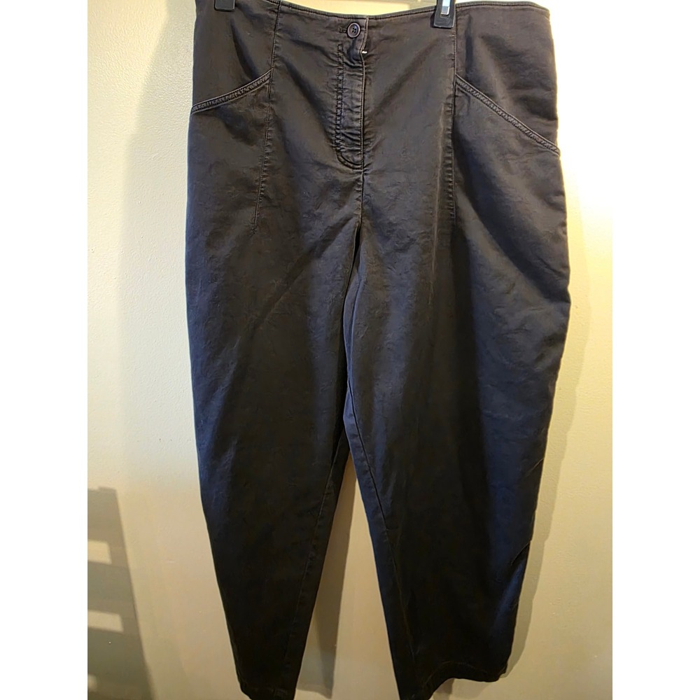 Oska Dark Charcoal Cotton Blend Tapered Barrel Leg Pants Size 5 Made in Germany